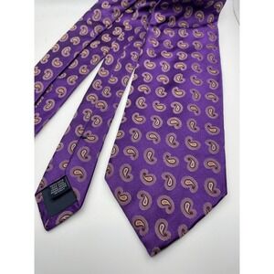 Altea Milano Purple Paisley Silk Tie Handmade in Italy Mens Necktie Classic